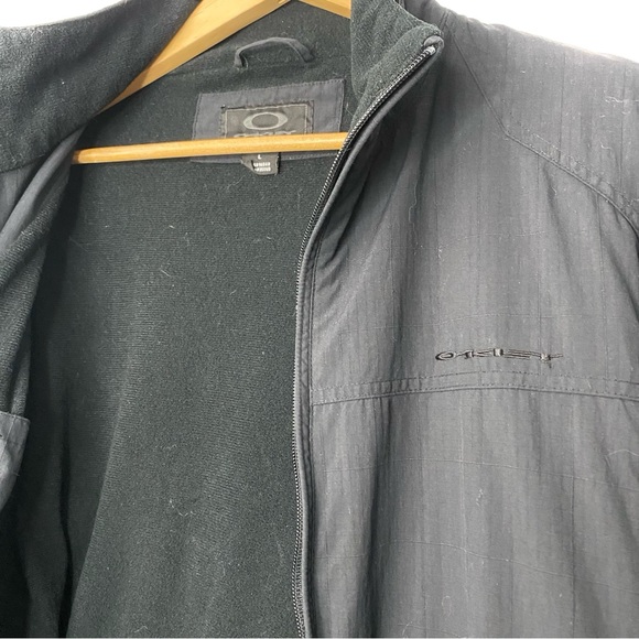 Vintage Oakley Men’s Black Fleece Lined Full Zip Weatherproof Jacket Size Large - Picture 7 of 13